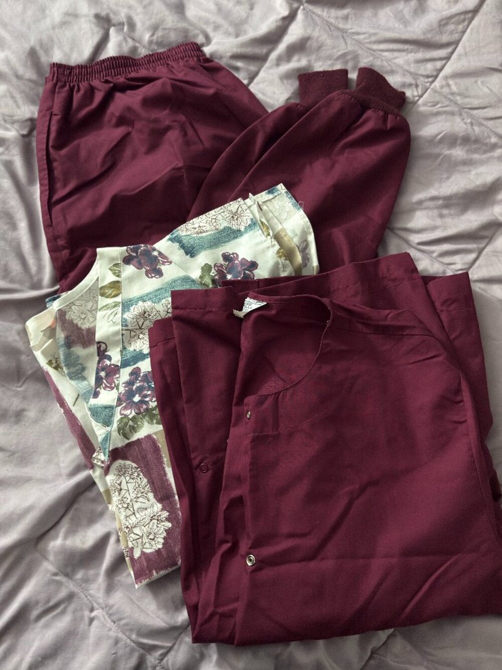 3 Piece Scrub Set - Wine Red Color